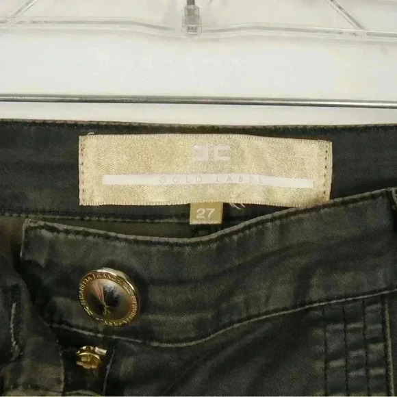 Elisabetta Franchi Low Rise Stone Wash Dark Grey Green Denim Skinny Jeans - Picture 8 of 8